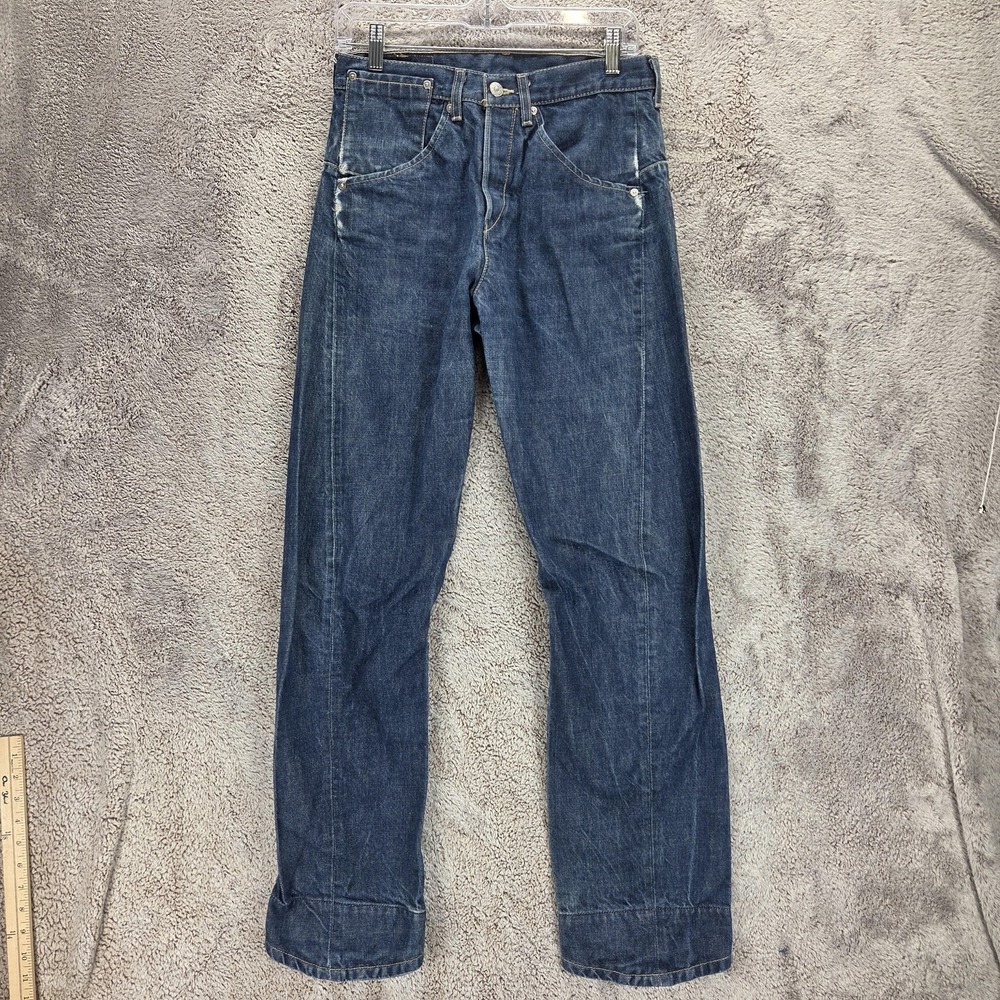 Vintage Levis Engineered Jeans Mens 29x32 Blue Twisted Button Fly Dark Wash